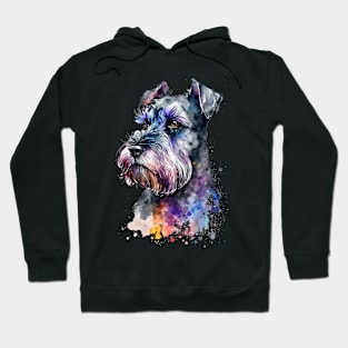 Rainbow Schnauzer Watercolor Art Hoodie